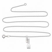 Collana con ciondolo - 18 carati Oro bianco - 0.09ct. tw. Diamante (Naturale) - Made in Italy -Handmade