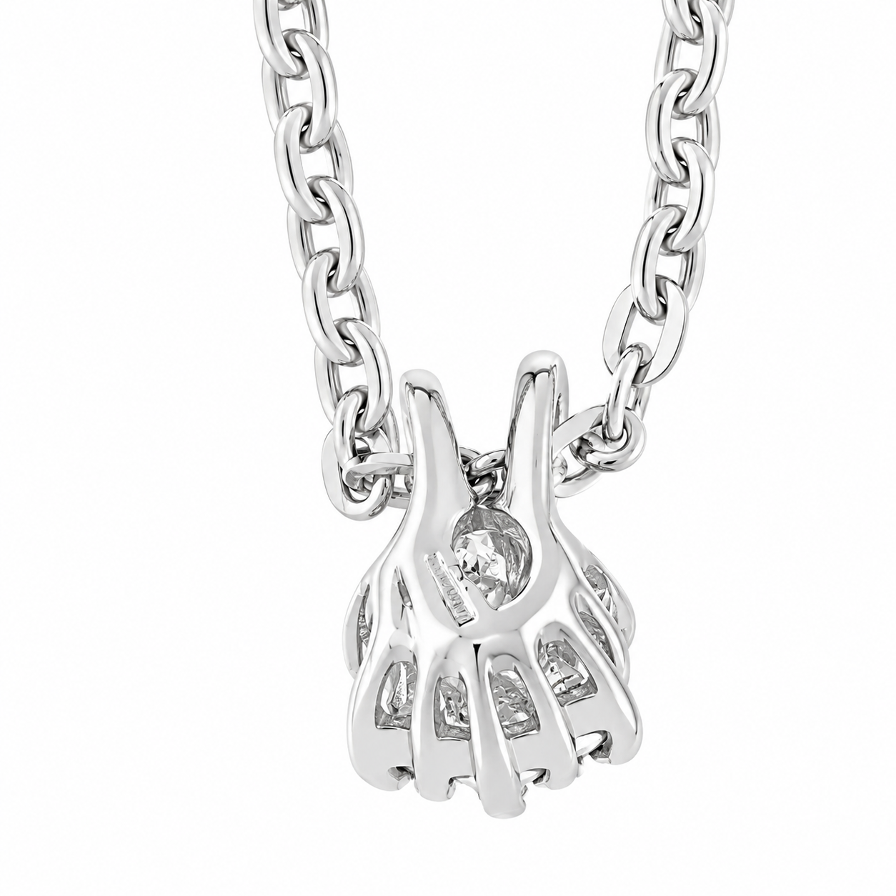 Collana con ciondolo - 18 carati Oro bianco - 0.17ct. tw. Rubino - Diamante - Made in Italy - Handmade