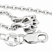 Collana con ciondolo - 18 carati Oro bianco - 0.17ct. tw. Rubino - Diamante - Made in Italy - Handmade
