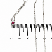 Collana con ciondolo - 18 carati Oro bianco - 0.17ct. tw. Rubino - Diamante - Made in Italy - Handmade