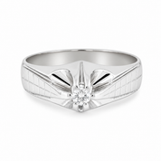 Anello - 18 carati Oro bianco - 0.10ct. tw. Diamante (Naturale) - Made in Italy - Handmade