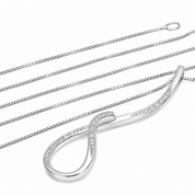 Collana con ciondolo - 18 carati Oro bianco - 0.16ct. tw. Diamante (Naturale) - Made in Italy -Handmade