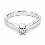 Anello - 18 carati Oro bianco - 0.03ct. tw. Diamante (Naturale) - Made in Italy -Handmade