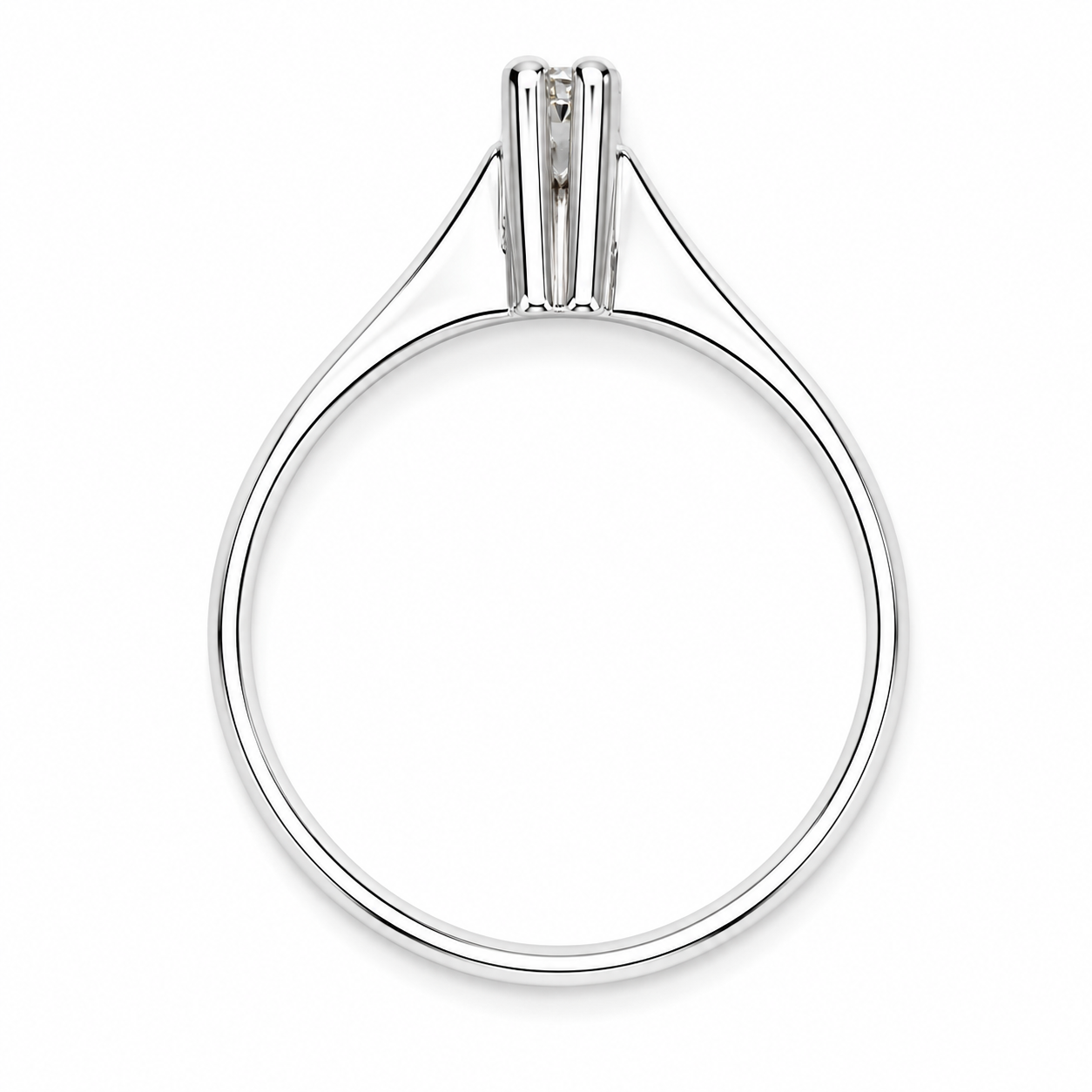Anello - 18 carati Oro bianco - 0.03ct. tw. Diamante (Naturale) - Made in Italy -Handmade