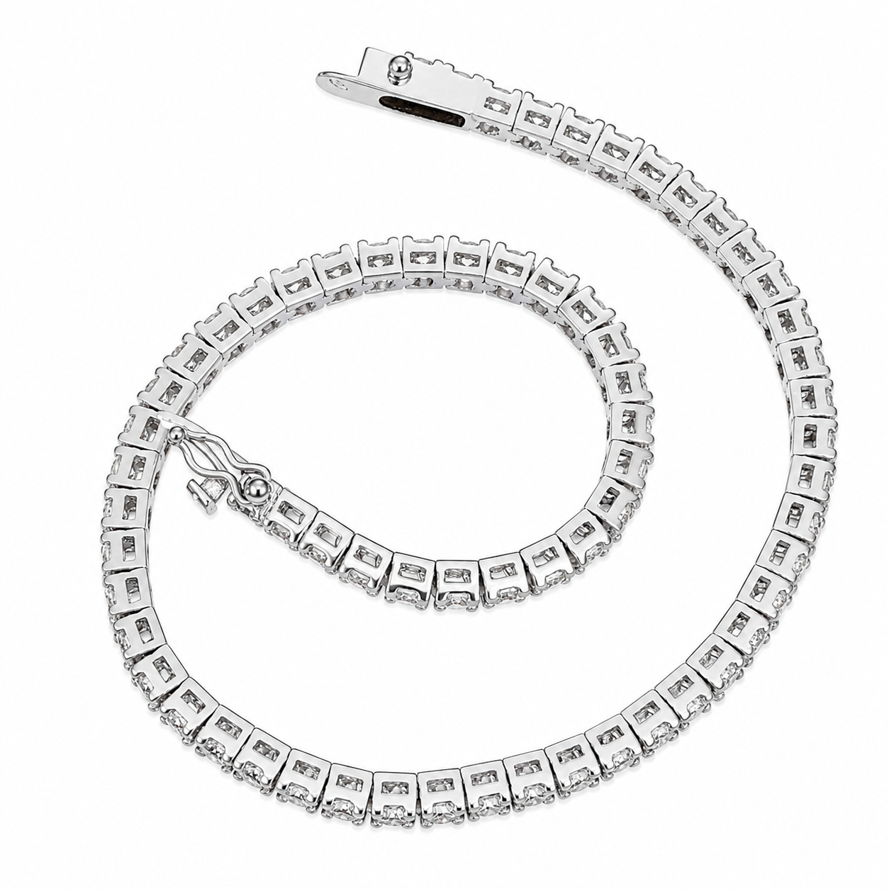 Bracciale - 18 carati Oro bianco - 3.50ct. tw. Diamante (Naturale) - Made in Italy - Handmade