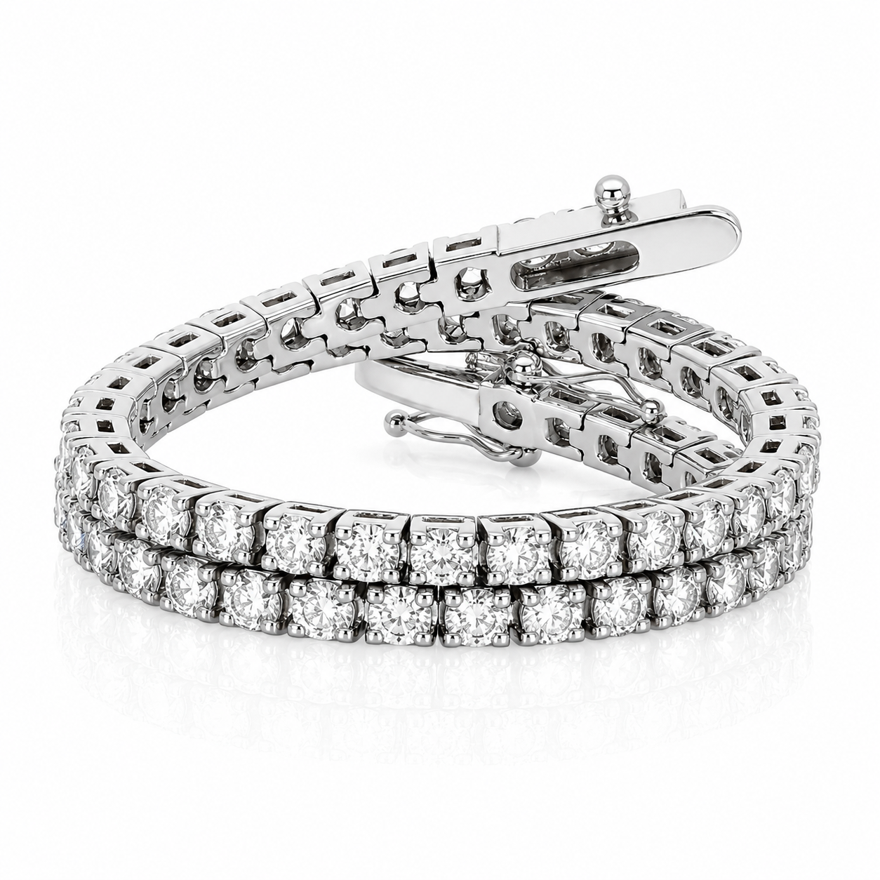Bracciale - 18 carati Oro bianco - 3.50ct. tw. Diamante (Naturale) - Made in Italy - Handmade