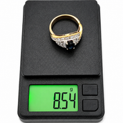 Anello - 18 carati Oro giallo, Oro bianco - 2.40ct. tw. Zaffiro - Diamante - Made in Italy - Handmade