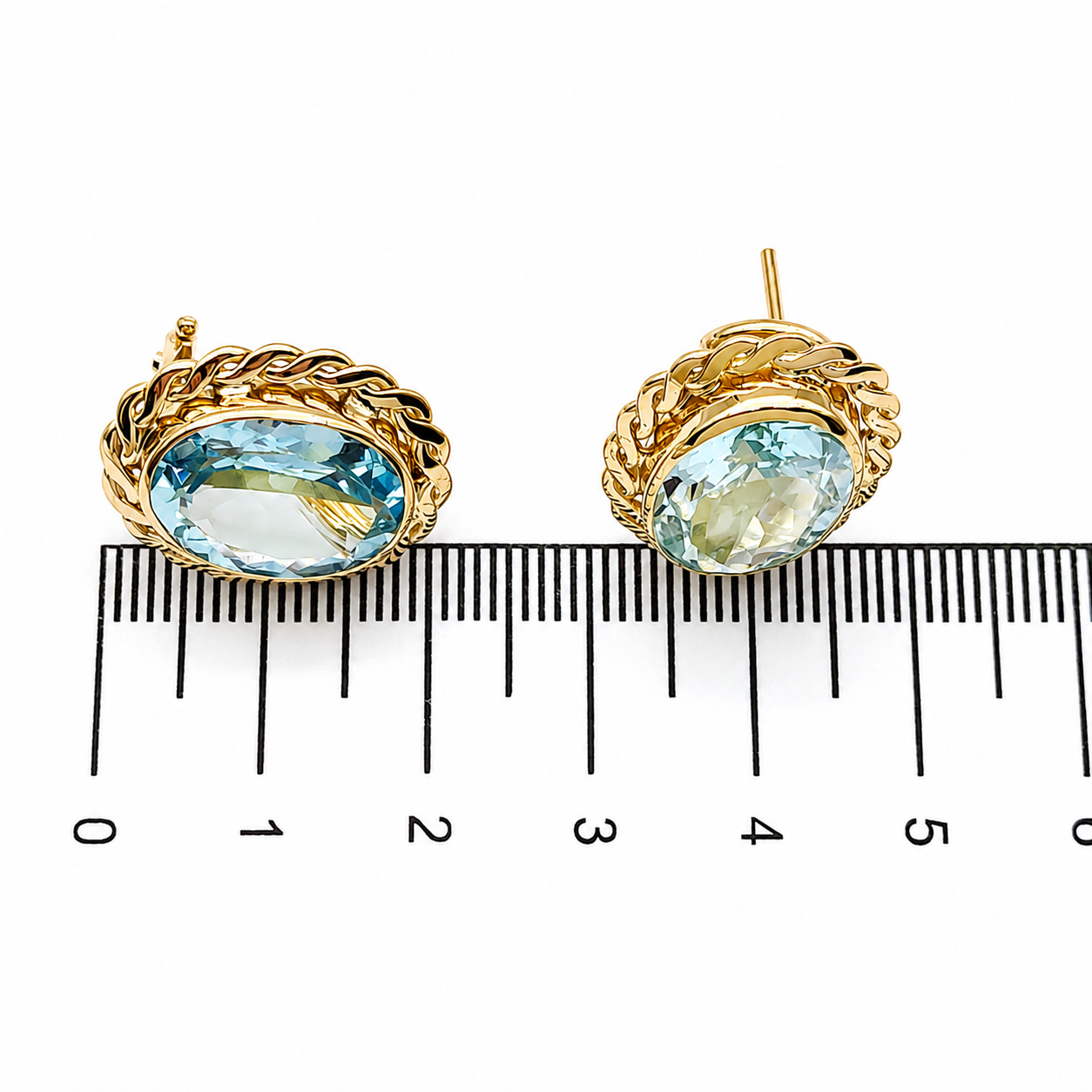 Orecchini - 18 carati Oro giallo Topazio - Made in Italy - Handmade