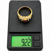 Anello - 18 carati Oro giallo - 1.40ct. tw. Rubino - Diamante - Made in Italy - Handmade