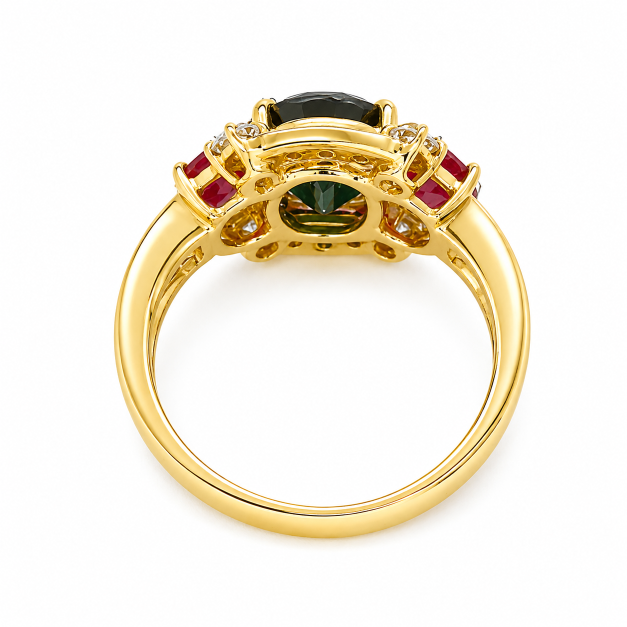 Anello - 18 carati Oro giallo, Rubini - Zaffiro - Diamanti - 4.95ct. tw. - Made in Italy - Handmade
