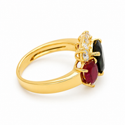 Anello - 18 carati Oro giallo, Rubini - Zaffiro - Diamanti - 4.95ct. tw. - Made in Italy - Handmade