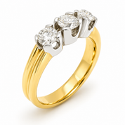 Anello - 18 carati Oro giallo, Oro bianco - 0.80ct. tw. Diamante (Naturale) - Made in Italy - Handmade