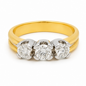 Anello - 18 carati Oro giallo, Oro bianco - 0.80ct. tw. Diamante (Naturale) - Made in Italy - Handmade