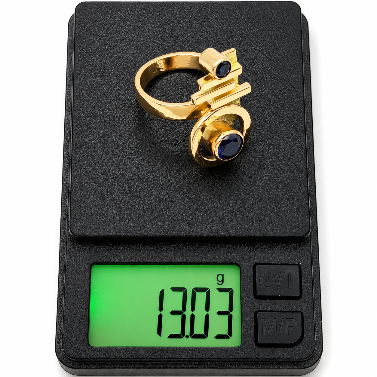 Anello - 18 carati Oro giallo Zaffiro - Made in Italy - Handmade