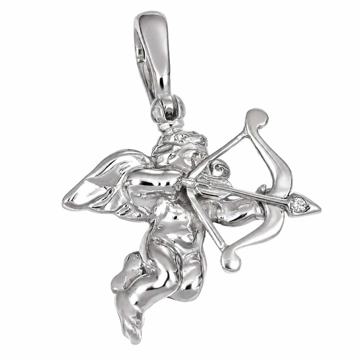 Ciondolo - 18 carati Oro bianco - Made in Italy -Handmade