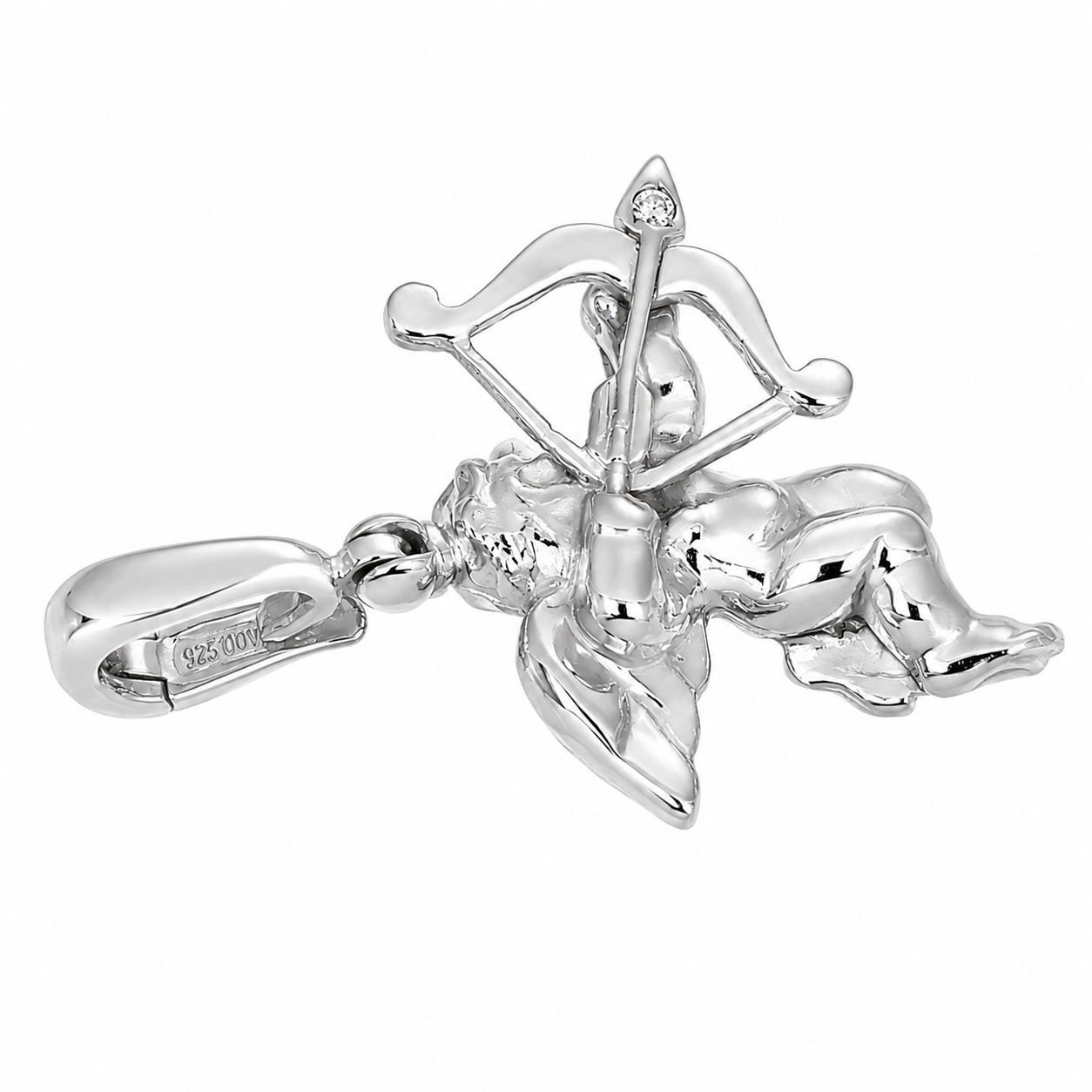 Ciondolo - 18 carati Oro bianco - Made in Italy -Handmade