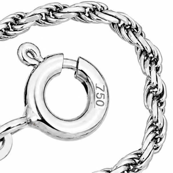 Collana - 18 carati Oro Bianco - Made in Italy - Handmade