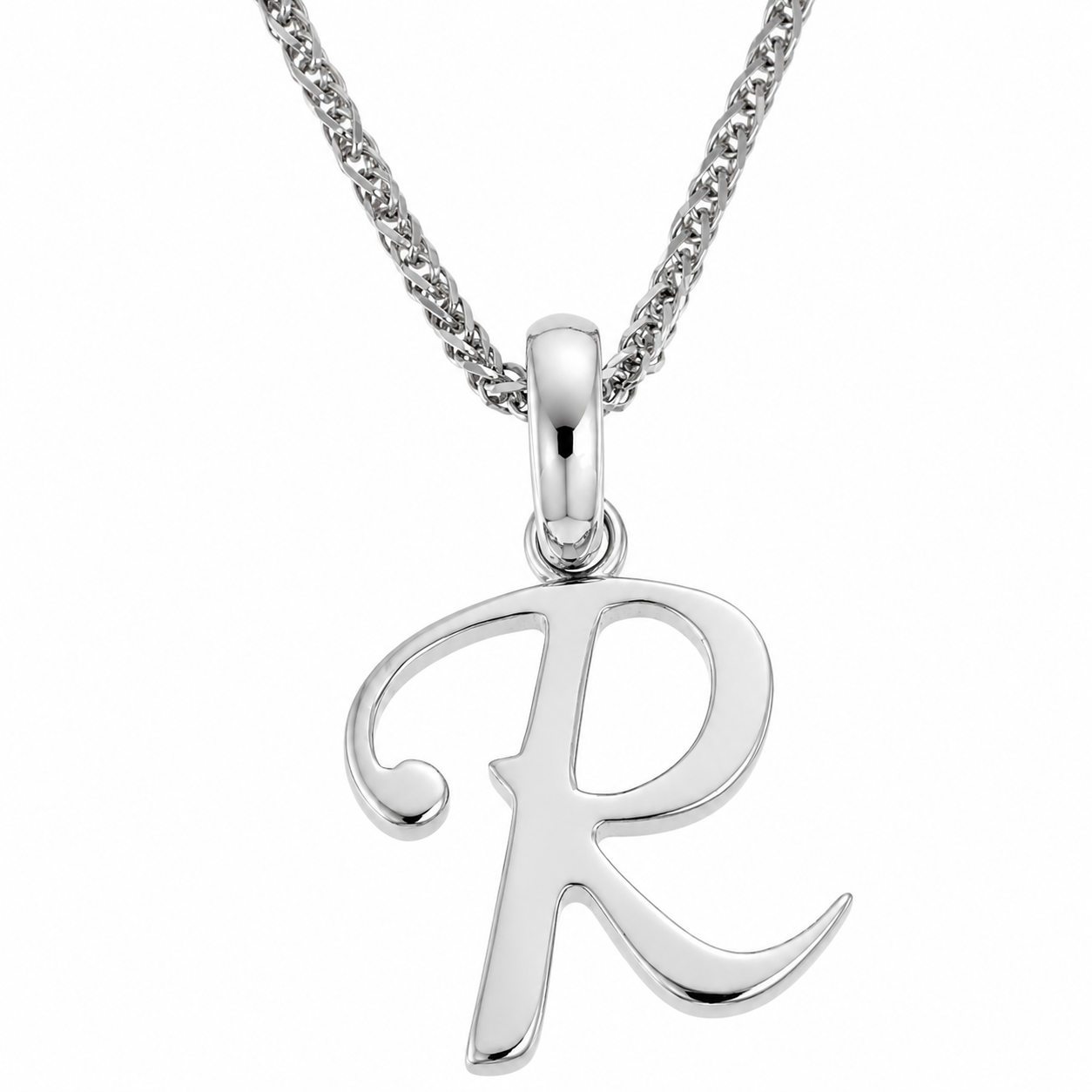 Collana con ciondolo - 18 carati Oro bianco - Made in Italy -Handmade