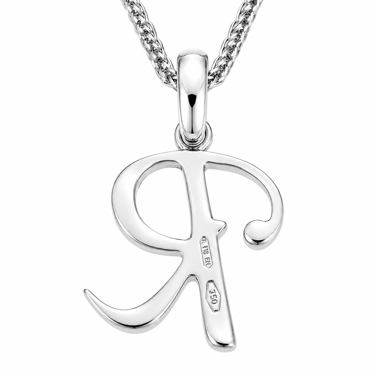 Collana con ciondolo - 18 carati Oro bianco - Made in Italy -Handmade