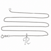 Collana con ciondolo - 18 carati Oro bianco - Made in Italy -Handmade