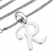 Collana con ciondolo - 18 carati Oro bianco - Made in Italy -Handmade