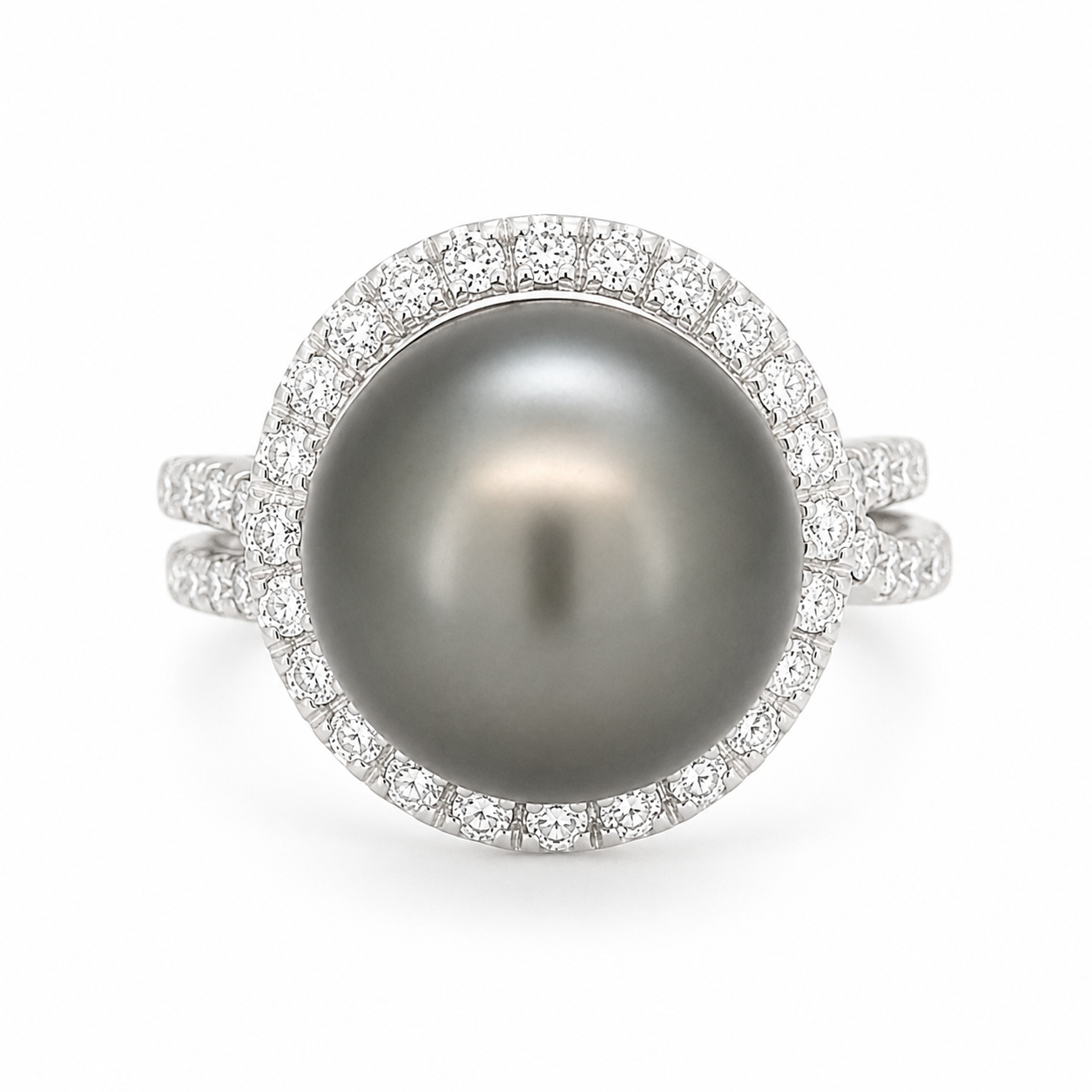 Anello - 18 carati Oro bianco - 0.90ct. tw. Diamante (Naturale) - Perla - Made in Italy - Handmade