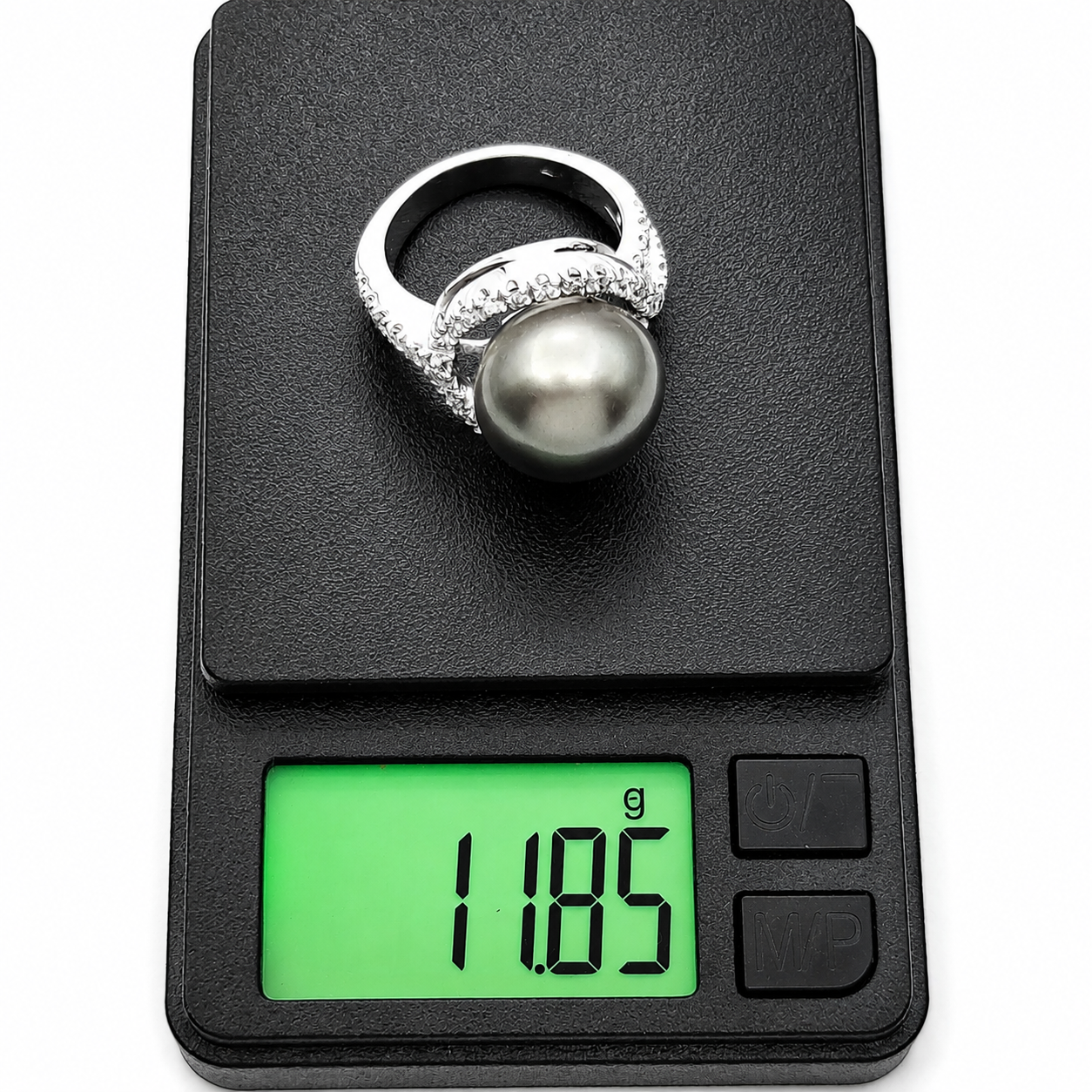 Anello - 18 carati Oro bianco - 0.90ct. tw. Diamante (Naturale) - Perla - Made in Italy - Handmade