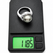 Anello - 18 carati Oro bianco - 0.90ct. tw. Diamante (Naturale) - Perla - Made in Italy - Handmade