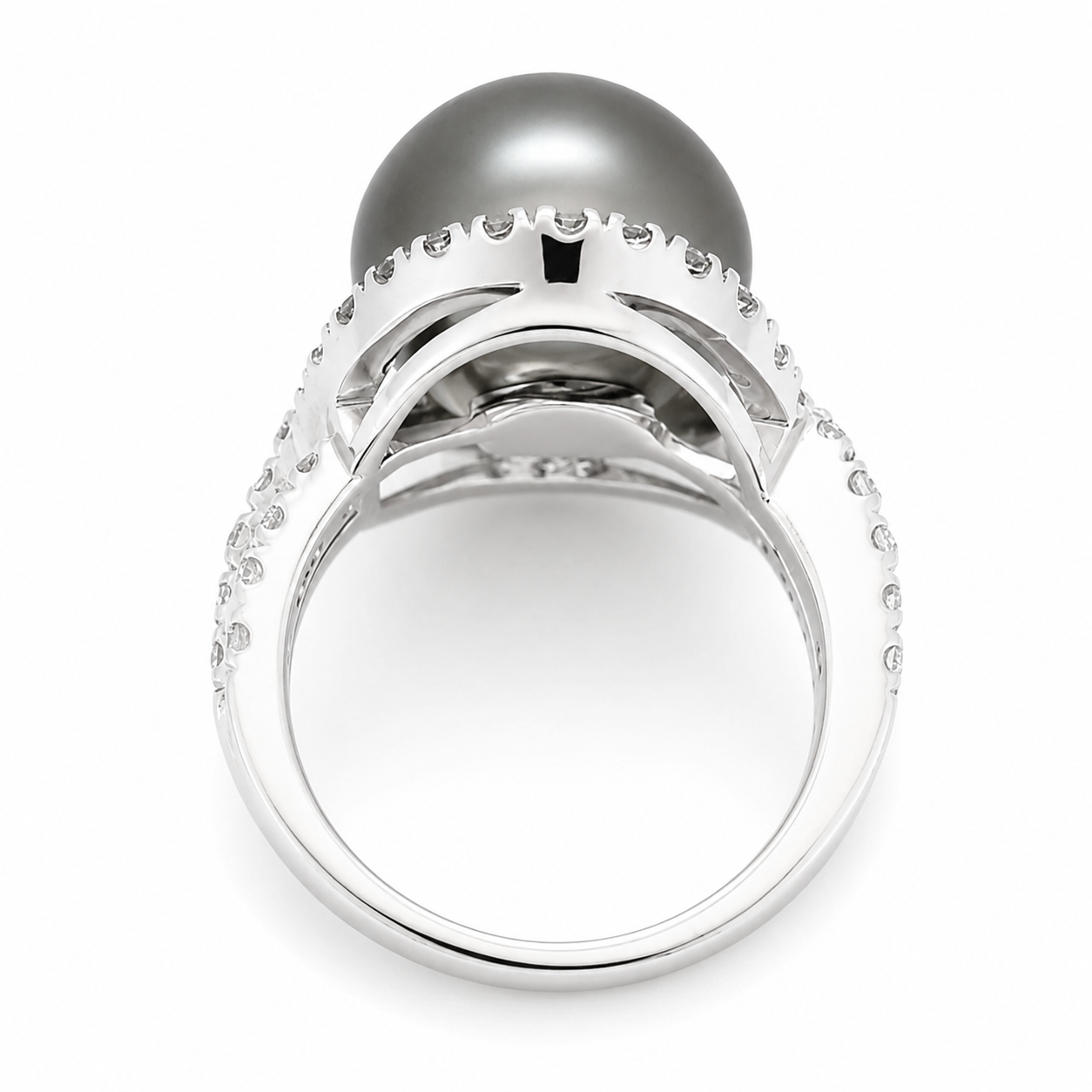 Anello - 18 carati Oro bianco - 0.90ct. tw. Diamante (Naturale) - Perla - Made in Italy - Handmade