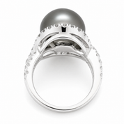 Anello - 18 carati Oro bianco - 0.90ct. tw. Diamante (Naturale) - Perla - Made in Italy - Handmade