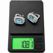 Orecchini - 18 carati Oro bianco - 9.00ct. tw. Acquamarina - Diamante - Made in Italy - Handmade