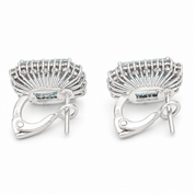 Orecchini - 18 carati Oro bianco - 9.00ct. tw. Acquamarina - Diamante - Made in Italy - Handmade