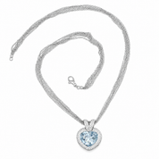 Collana con ciondolo - 18 carati Oro bianco - 12.80ct. tw. Acquamarina - Diamante - Made in Italy - Handmade