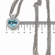 Collana con ciondolo - 18 carati Oro bianco - 12.80ct. tw. Acquamarina - Diamante - Made in Italy - Handmade