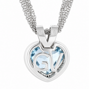 Collana con ciondolo - 18 carati Oro bianco - 12.80ct. tw. Acquamarina - Diamante - Made in Italy - Handmade