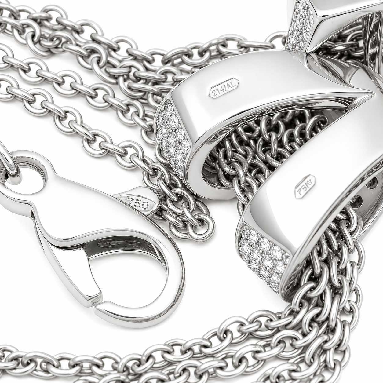 Collana con ciondolo - 18 carati Oro bianco - 12.80ct. tw. Acquamarina - Diamante - Made in Italy - Handmade