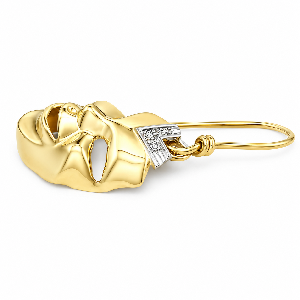 Orecchini - 18 carati Oro bianco, Oro giallo - 0.06ct. tw. Diamante (Naturale) - Made in Italy - Handmade