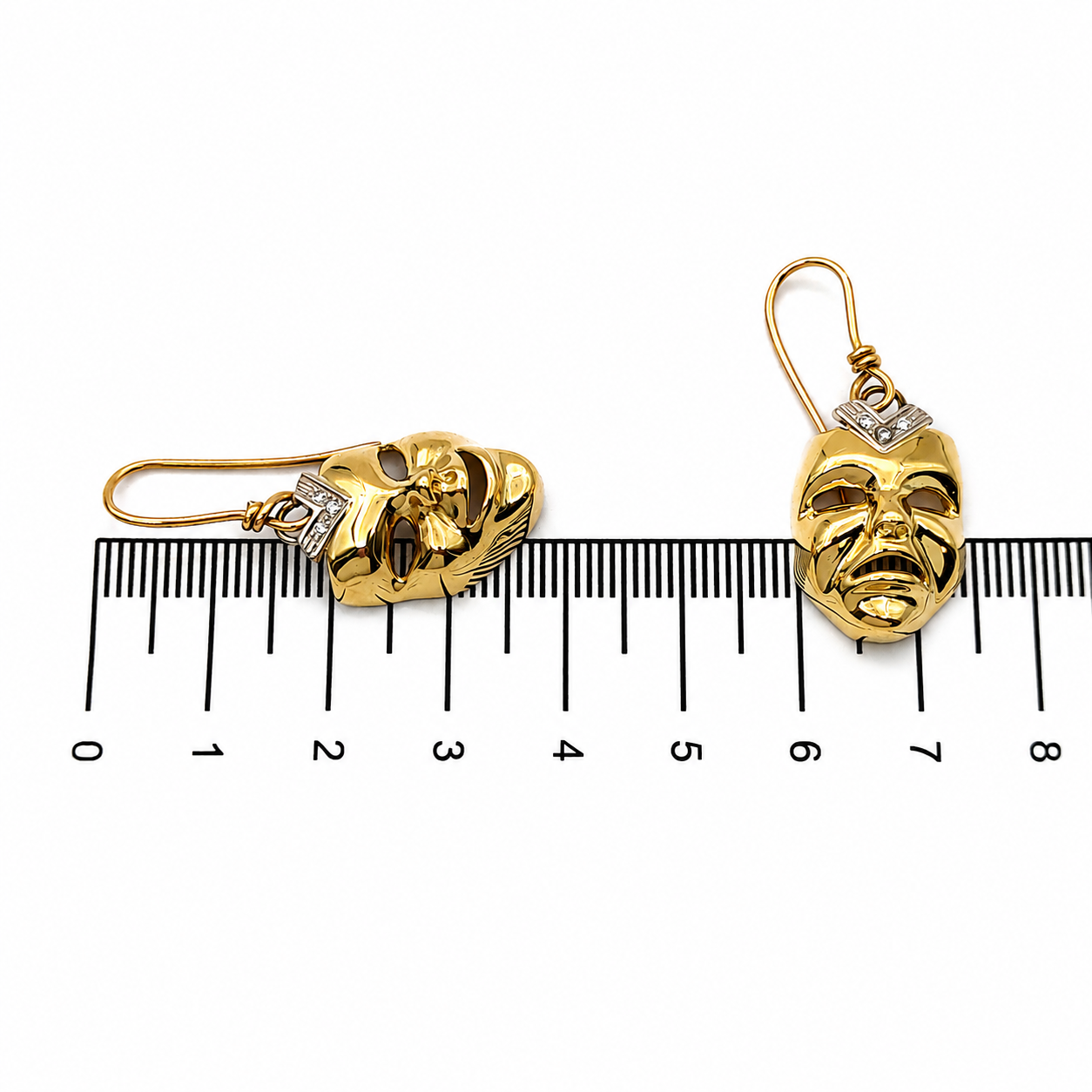 Orecchini - 18 carati Oro bianco, Oro giallo - 0.06ct. tw. Diamante (Naturale) - Made in Italy - Handmade