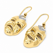 Orecchini - 18 carati Oro bianco, Oro giallo - 0.06ct. tw. Diamante (Naturale) - Made in Italy - Handmade