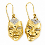 Orecchini - 18 carati Oro bianco, Oro giallo - 0.06ct. tw. Diamante (Naturale) - Made in Italy - Handmade