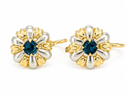 Orecchini - 18 carati Oro giallo, Oro bianco - 0.40ct. tw. Zaffiro - Made in Italy - Handmade