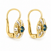 Orecchini - 18 carati Oro giallo, Oro bianco - 0.40ct. tw. Zaffiro - Made in Italy - Handmade
