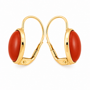 Orecchini - 18 carati Oro giallo Corallo - Made in Italy - Handmade