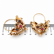 Orecchini - 18 carati Oro giallo, Perle - 1.30ct. tw. Zaffiro - Rubino - Made in Italy - Handmade