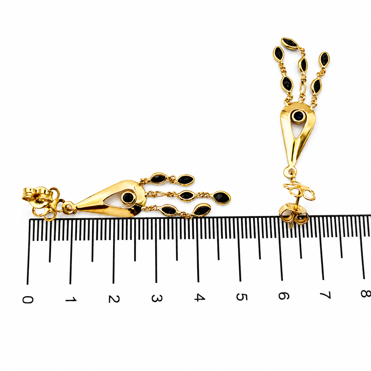 Orecchini - 18 carati Oro giallo - 0.70ct. tw. Zaffiro - Made in Italy - Handmade
