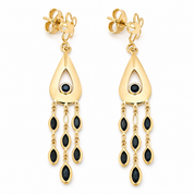 Orecchini - 18 carati Oro giallo - 0.70ct. tw. Zaffiro - Made in Italy - Handmade