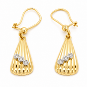 Orecchini - 18 carati Oro giallo, Oro bianco - 0.06ct. tw. Diamante (Naturale)