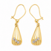 Orecchini - 18 carati Oro giallo, Oro bianco - 0.06ct. tw. Diamante (Naturale)
