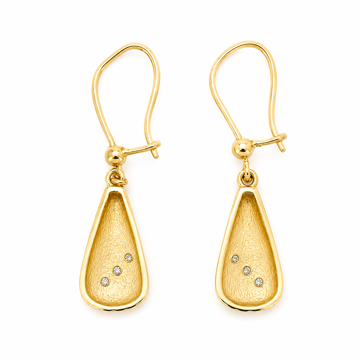 Orecchini - 18 carati Oro giallo, Oro bianco - 0.06ct. tw. Diamante (Naturale)