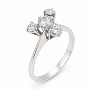 Anello - 18 carati Oro bianco - 0.89ct. tw. Diamante (Naturale) - Made in Italy - Handmade